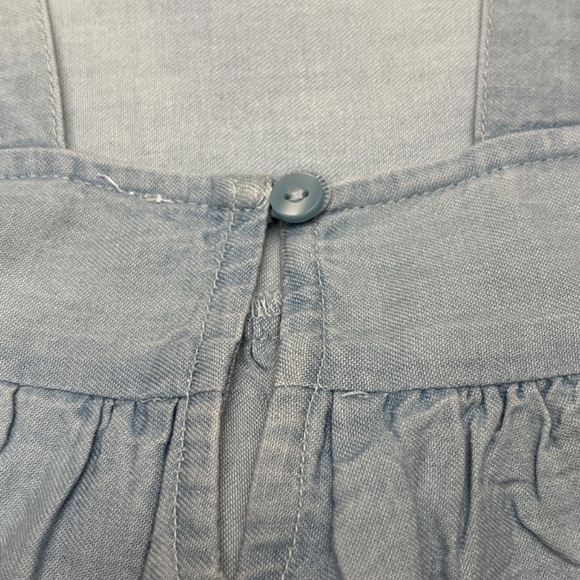 NWT Tucker & Tate Girls Sz. 8 Distressed, Light Blue, Tiered Denim Fabric Top. - Picture 11 of 12